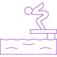 Jumping in Water icon single vector illustration