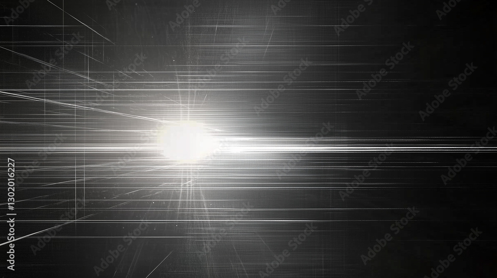 Aufkleber abstract black background with dynamic white lines and glowing light rays. digital futuristic illust