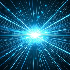 Fototapeta premium A glowing 40% in a soft, neon blue hue, set against an intricate tech-inspired grid, with flickering digital elements creating a dynamic backdrop.