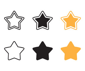 Obraz premium Star icon, Star Yellow Outline And Flat