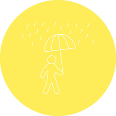 Walking in Rain icon single vector illustration