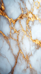 Elegant abstract white and gold marble texture with intricate veins and patterns, symbolizing luxury, sophistication, and modern artistry. A harmonious blend of timeless beauty and contemporary style.
