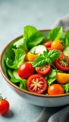 Vibrant salad bowl with fresh vegetables, colorful and appetizing dish, appetizing, vegetables