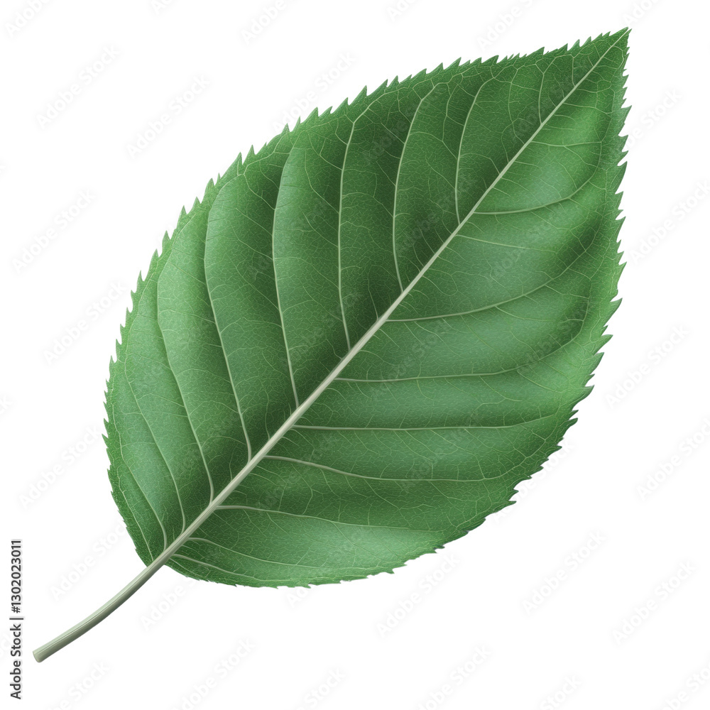 Poster lush green leaf close-up showcasing its natural texture and vibrant color against a soft focus backg