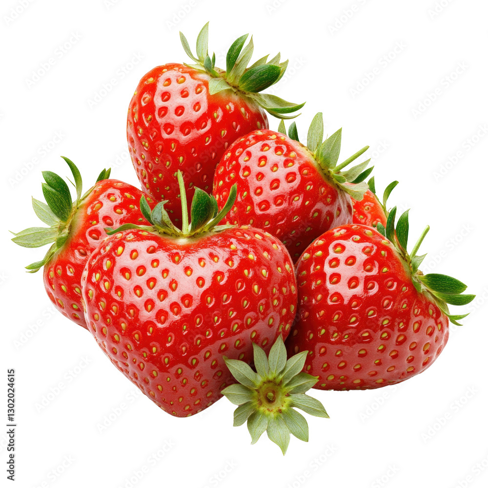 Poster fresh and juicy strawberries gathered together creating a vibrant display of color and natural fresh