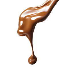 Obraz premium Thick chocolate dripping slowly from a delicious dessert creating a tempting visual of decadence and indulgence isolated on transparent background..