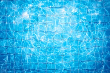 Swimming pool bottom caustics ripple and flow with waves background. Summer background. Texture of water surface. Overhead view. Vector illustration background