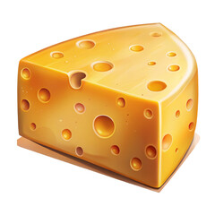 Swiss Cheese with Distinctive Large Holes and Yellow Tint