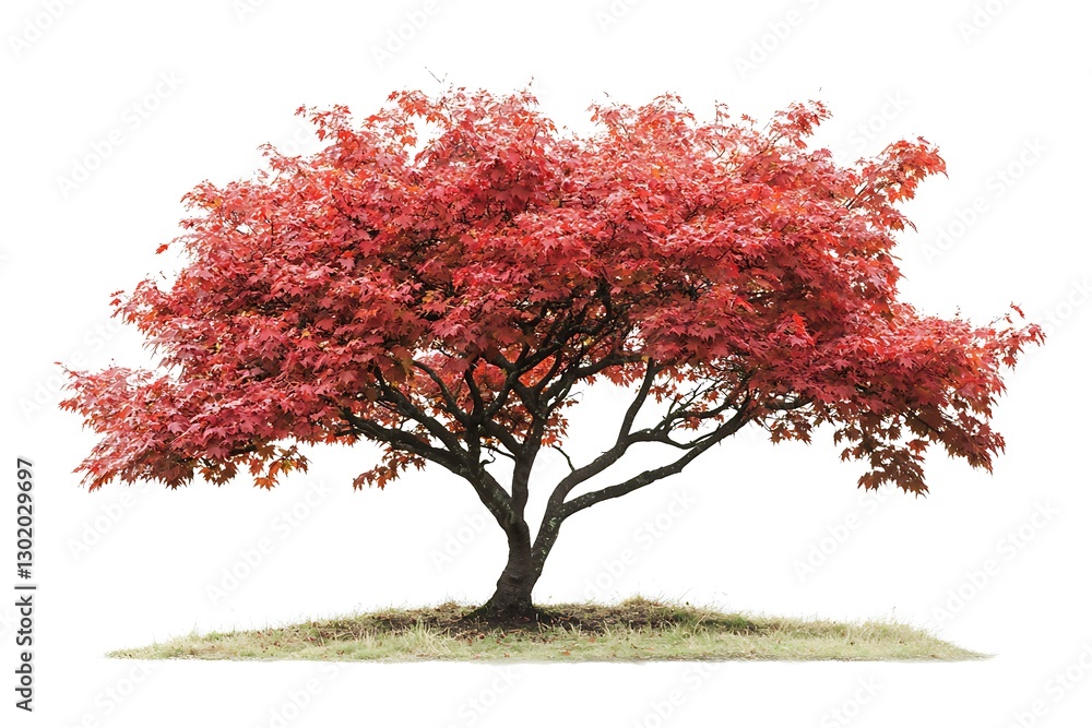 Aufkleber autumn tree isolated on white background with clipping path and full depth of field