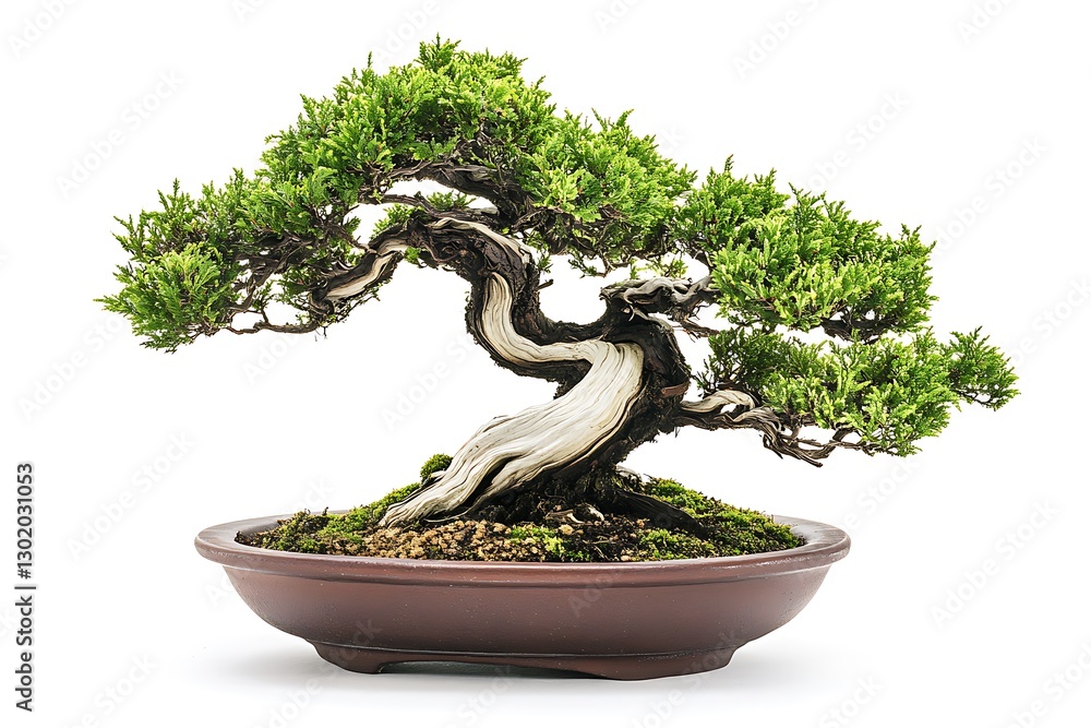 Aufkleber bonsai tree isolated on white background with clipping path and full depth of field