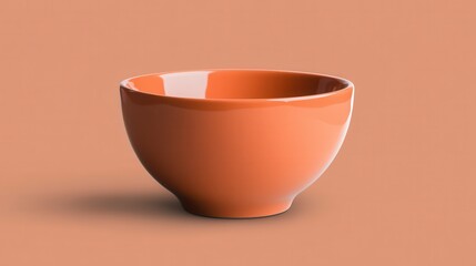 Terracotta Bowl on Muted Orange Background