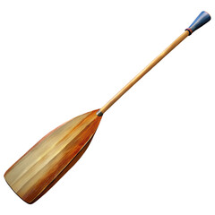 Canoe Paddle with a Wooden Handle and a Slightly Curved Blade