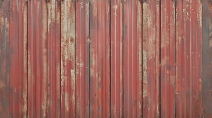 Naklejka premium Rusted Red Corrugated Metal Sheet Texture Background