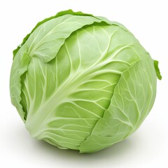 Fototapeta premium Fresh Green Cabbage Isolated on White Background