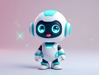 Cute little robot IP image future science and technology concept role illustration