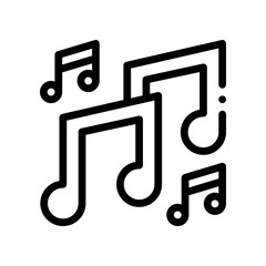 music notes line icon