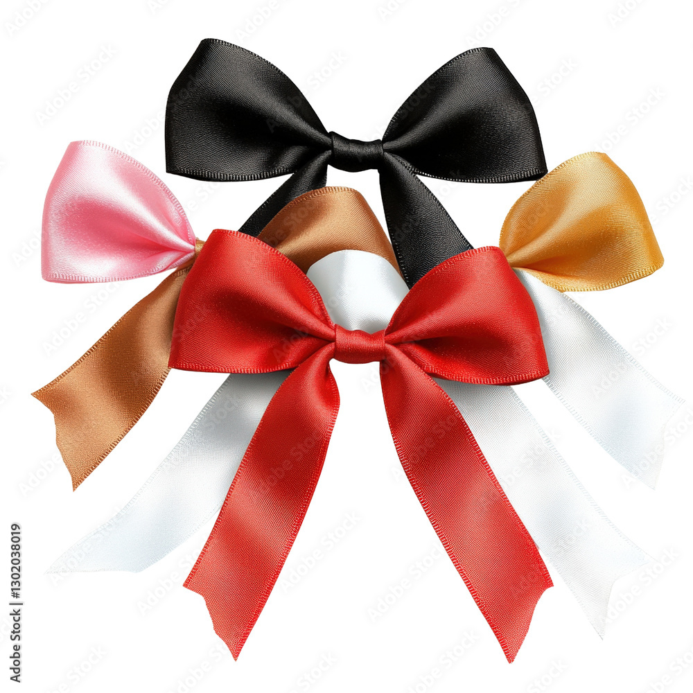 Poster a beautifully crafted bow made from colorful ribbon displayed elegantly on a soft surface ready for 