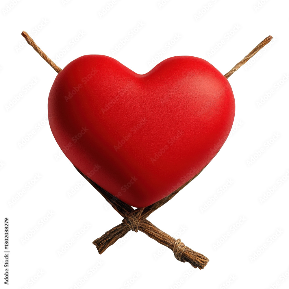 Poster a heart-shaped object with a stick represents love and affection perfect for celebrating relationshi