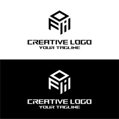 Naklejka premium creative letter logo fi design vector