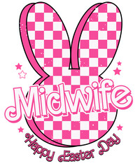 Pink Doll Easter Bunny Midwife