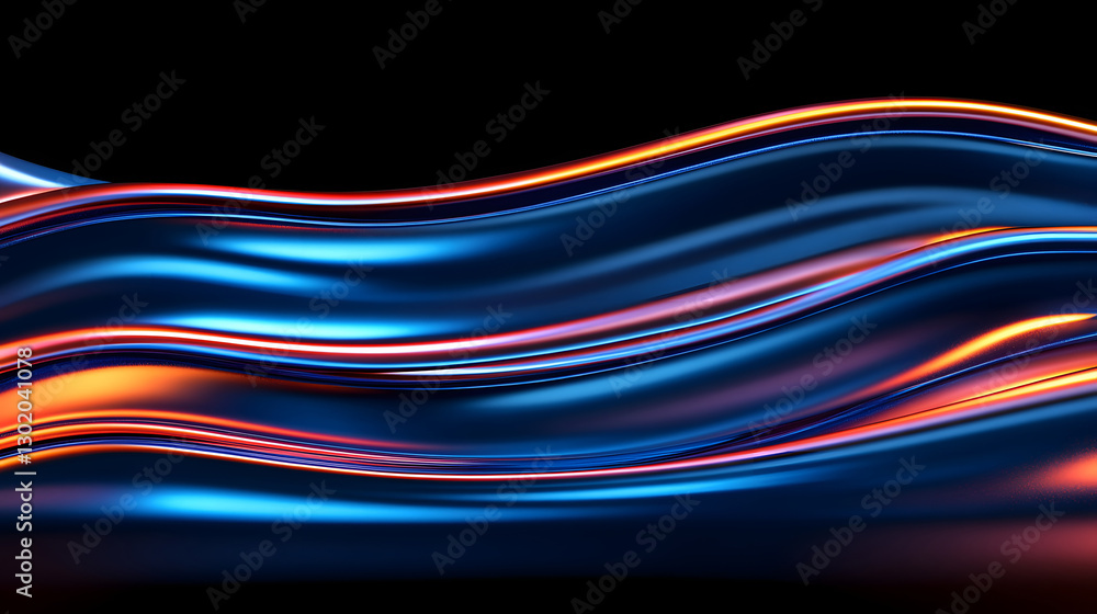 Aufkleber abstract tech-inspired background with flowing lights and curves