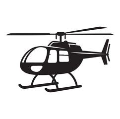 Helicopter icon black silhouette vector illustration on white background
