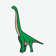 Friendly Brachiosaurus with white Background