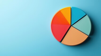 Fototapeta premium Minimalist pie chart displaying diverse state enterprise bond sectors, State Enterprise Bonds, diversified investment