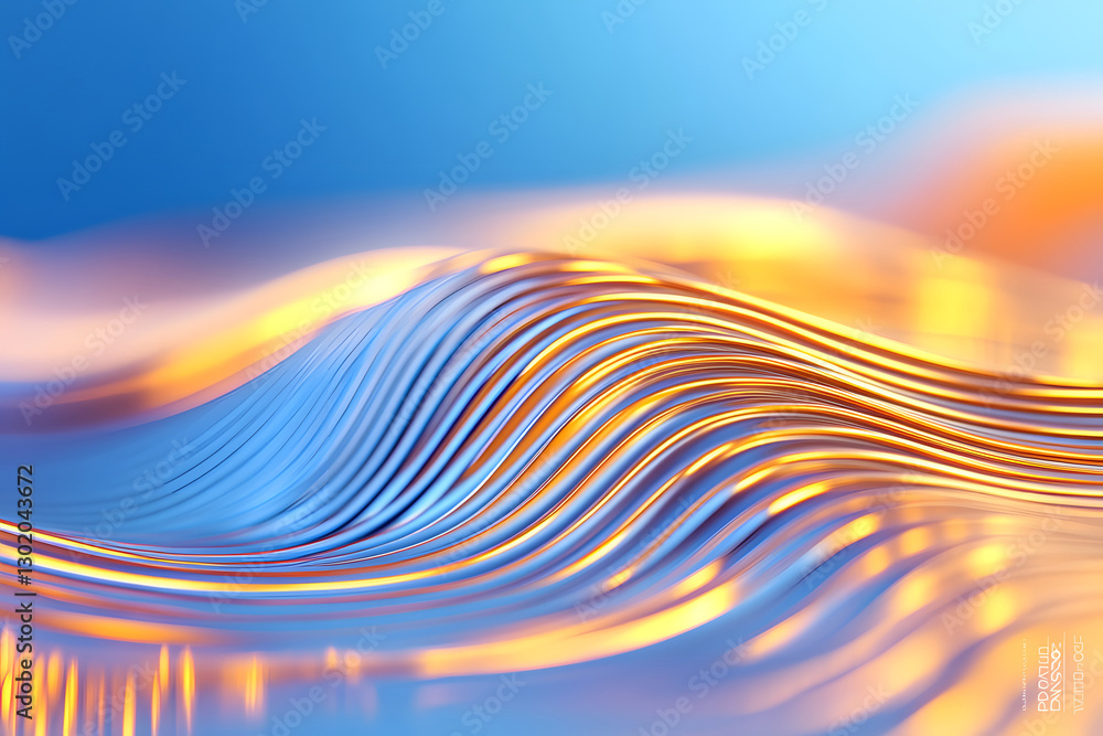 Poster abstract tech-inspired background with flowing lights and curves