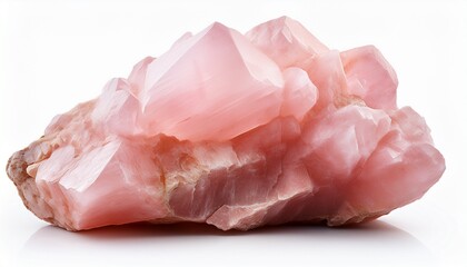raw rose quartz isolated on a white background