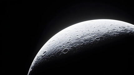 Close-up of the lunar surface with visible craters and texture illustration