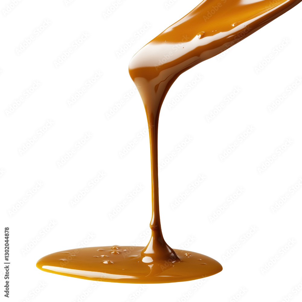 Poster a generous spoonful of rich and smooth caramel syrup dripping gently from the spoon ready to enhance