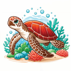 sea turtle vector illustration