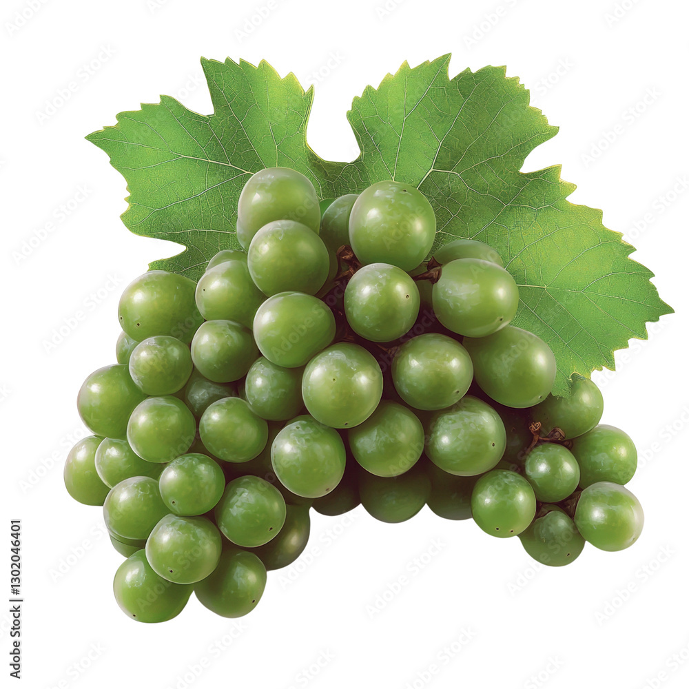 Poster a bountiful bunch of luscious green grapes displayed on a rustic surface, perfect for healthy snacki