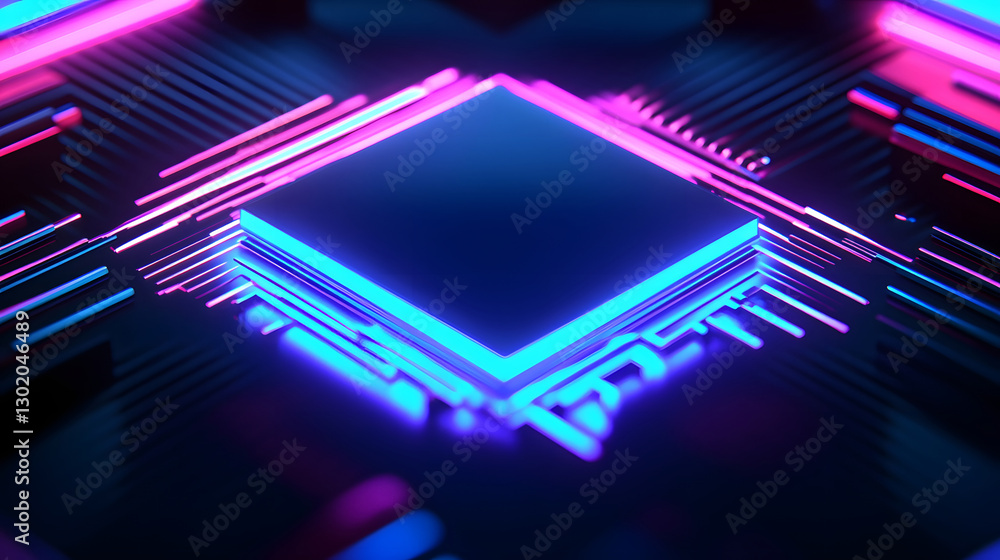 Poster high speed glowing lines background emitted by technology circular turntable, digital abstract creat