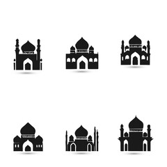 Set collection logo Islamic mosque muslim symbols of Ramadan Mubarak