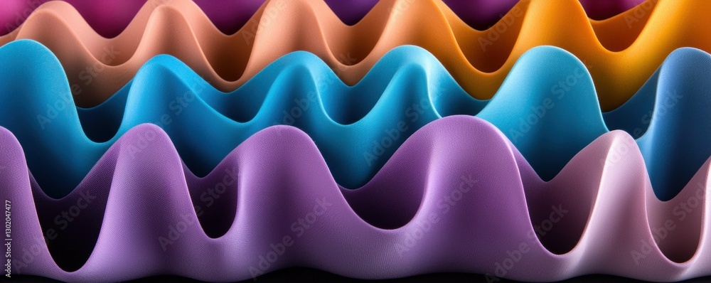 Aufkleber colorful waves abstract design pattern soft texture wavy background curve shape graphic art illustra