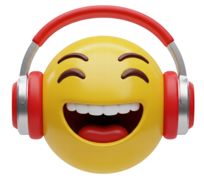 Music emoji with headphones