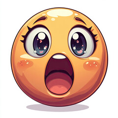 Fototapeta premium Shocked emoji with sparkling eyes and happy expression, colorful design