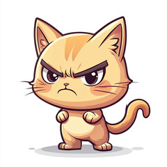 Fototapeta premium Chibi style cat emoji with adorable pout and angry expression