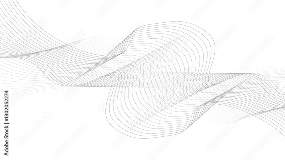 Poster abstract black lines wave curve motion on white background. abstract wavy line. wavy line horizontal
