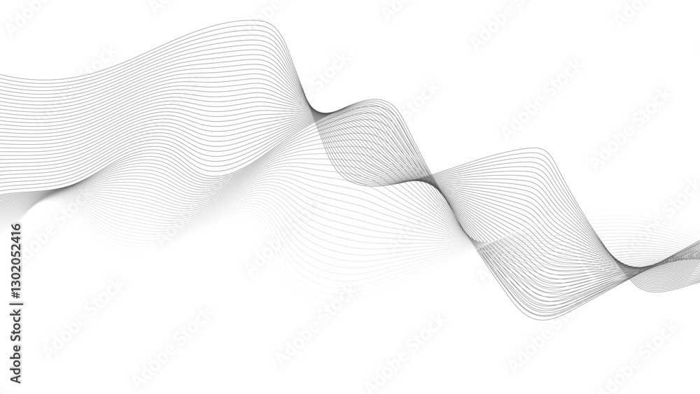 Poster abstract black lines wave curve motion on white background. thin wavy line abstract background. wavy