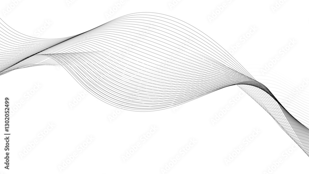 Poster abstract black lines wave curve motion on white background. thin wavy line abstract background. wavy