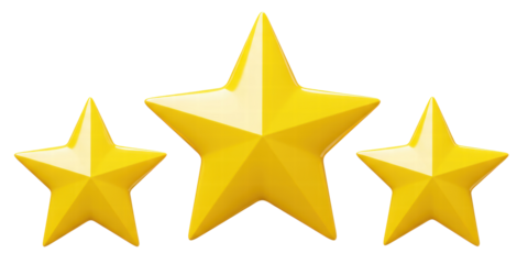 Shining stars emoji. Realistic star icon.