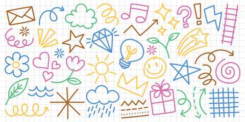 Hand drawn cute doodles icon element vector illustration