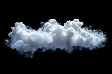 White cloud isolated on black background.