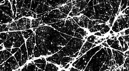 Obraz premium Abstract Splatter and Crack Grunge Texture, High-Contrast Black and White Design