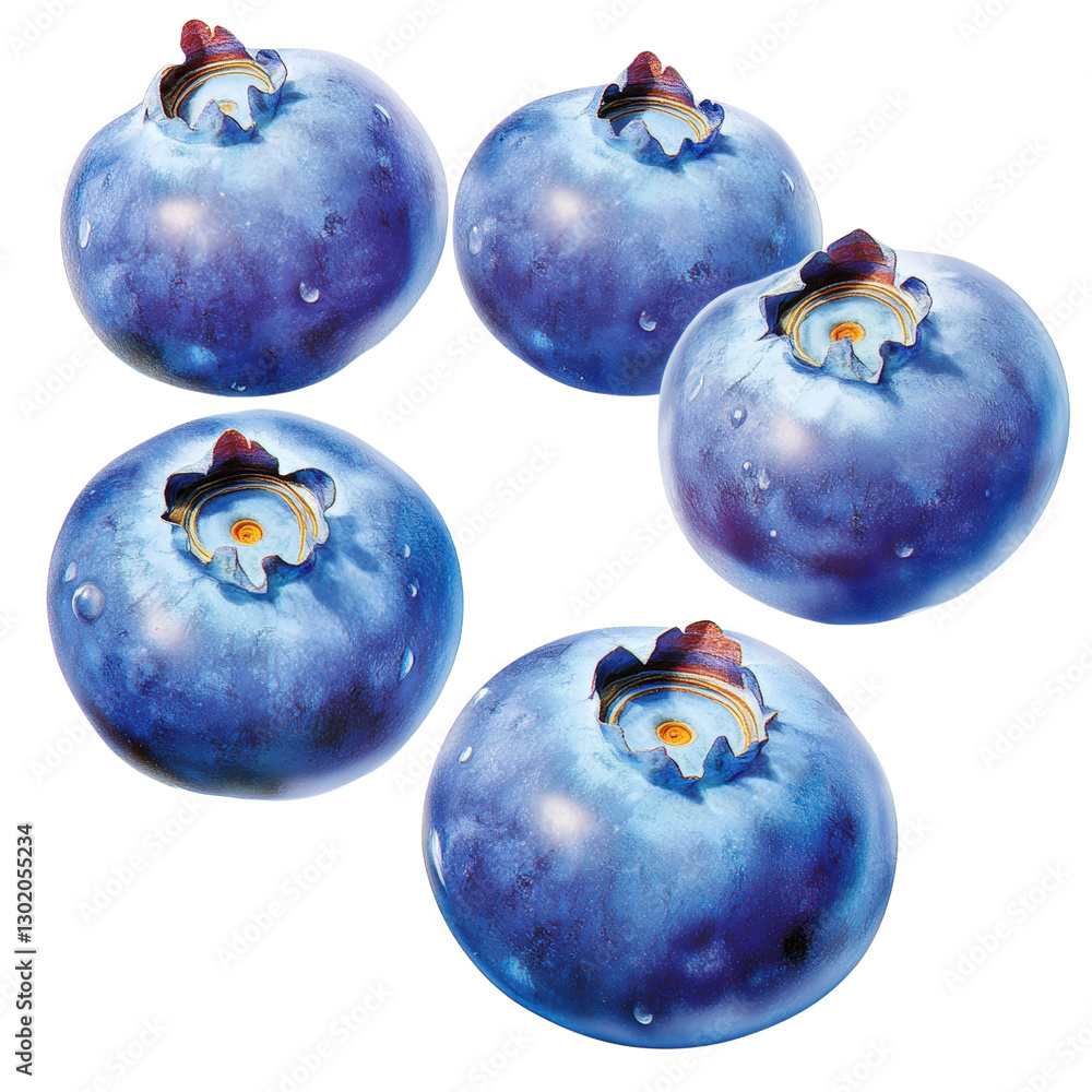 Poster fresh blueberries topped with a fish creating a unique and artistic food composition ideal for culin