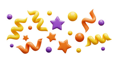 3d confetti firework background. Colorful realistic firecracker icon