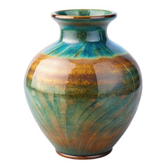 Artistic Earth-Toned Ceramic Vase with a Glossy Handcrafted Finish
